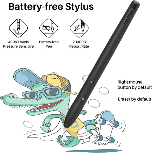 HUION H430P 4.8x3 4 Inspiroy Drawing Tablet Graphic Tablet with Battery-Free Stylus Hot Keys, Art Tablet for Drawing