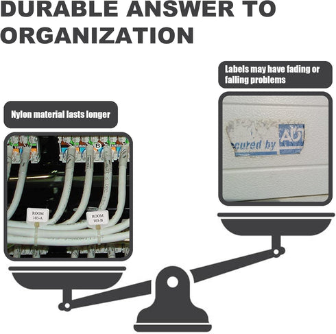 Mr-Label 2-3/4” Nylon Cable Zip Ties, Self-Locking with Free Printable Labels, 50 Assorted Colors