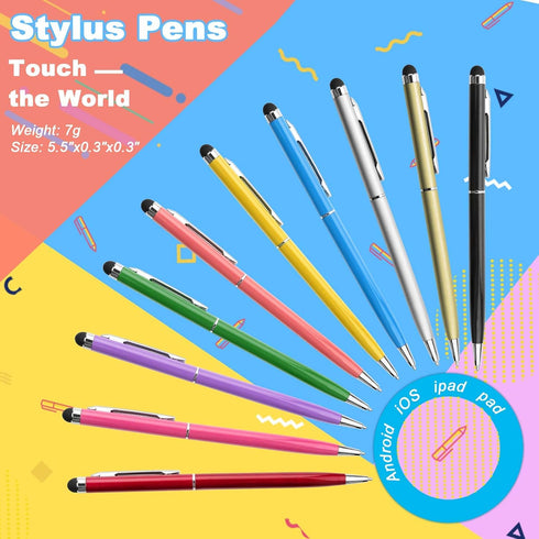 anngrowy Stylus Pen, Universal 2 in 1 Ballpoint Stylus for iPad, iPhone, Tablet, Laptops, Kindle, Samsung Galaxy