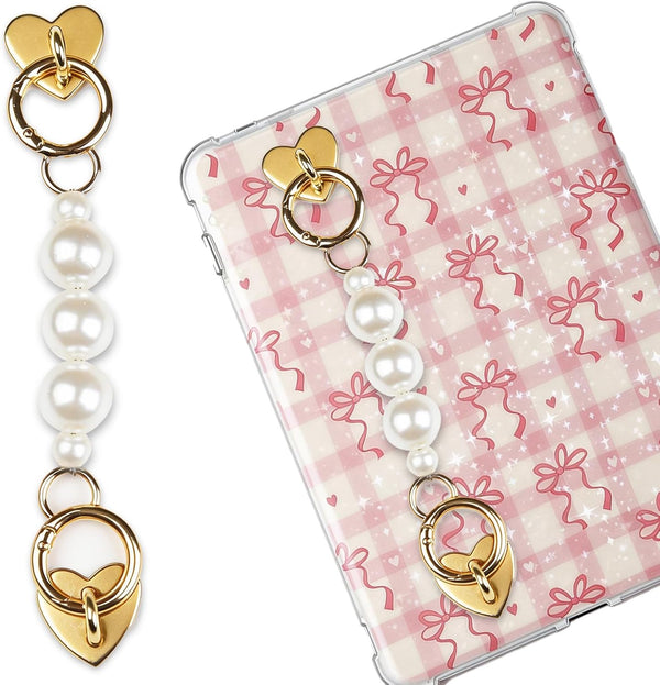 Metal Strap for Kindle - Y2k Pearl Alloy Grip Chain Charm Bracelets