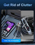 5 in 1 Fast Charging Retractable Car Charger, Cigarette Lighter Splitter with 2.6ft Cord, Dual USB Ports, 2 Sockets