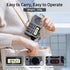 Portable AM/FM Radio, Small Pocket Radio with Bass Speaker, Long Battery Life, Support Micro SD Card and Record, Alarm