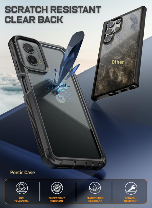 Shop Poetic Guardian Case for Motorola Moto G 5G 2024 - Full-Body Shockproof, 20FT Drop Tested, Black/Clear, Built-in