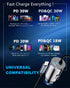 USB C Car Charger, 50W 2-Port Super Fast Adapter with 4ft Type C Cable, PD 30W & PD 20W for iPhone 15 14/Galaxy S24