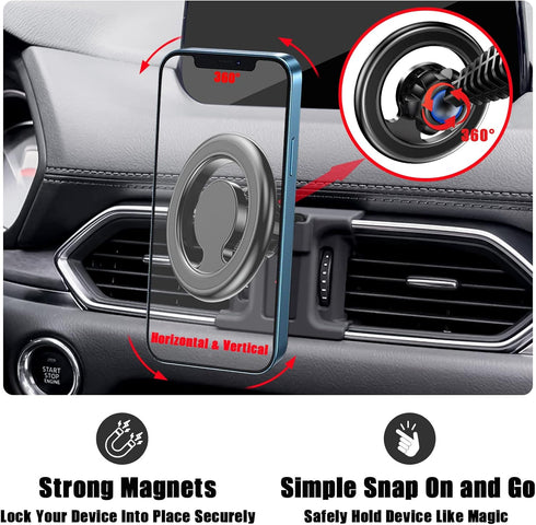 VE VE POWER CX5 2017-2025, 17 16 15 14 13 12 Car Phone Holder, Air Vent Phone Holder, Car Mount for Mazda Magsafe