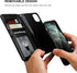 Bocasal Wallet Case for iPhone 11 Pro Max, Black, with Card Holder, PU Leather, Magnetic Detachable Kickstand,