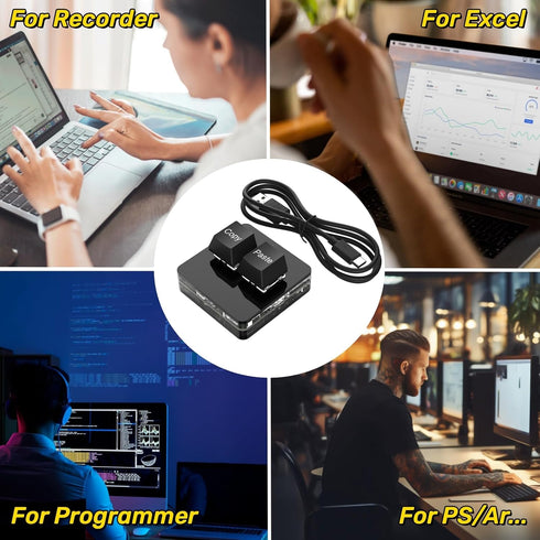 4-Key Macro Keypad, Cut Copy Paste Select-All Keyboard, One Handed Mechanical Gaming Keyboard, Backlit OSU Keypad