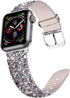 iiteeology Compatible with Apple Watch Band 46mm 45mm 44mm 42mm, Glitter Shiny Bling Leather Band for iWatch Series