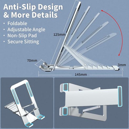 Cell Phone Stand for iPhone 14 Pro Max 13 12 11 XR, Adjustable Cradle Holder for Samsung Galaxy Z Flip 4, Silver