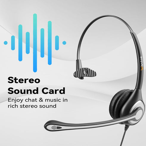 Headset Headset Headset Wantek wtih Mic, USB with Microphone for PC, Computer with Noise Canceling Microphone with Mute