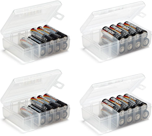 GlossyEnd Set of 4 - Two AA and Two AAA Battery Storage Box,