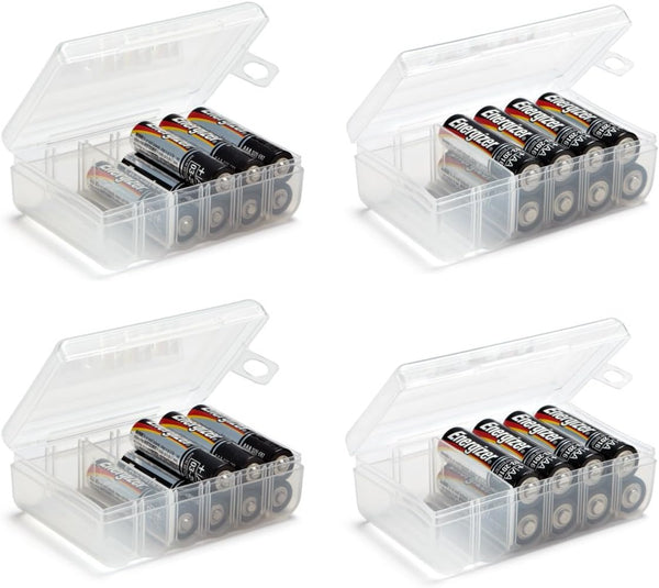 GlossyEnd Set of 4 - Two AA and Two AAA Battery Storage Box,