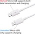 CERRXIAN 3Ft USB 2.0 Type A Male to 2 Micro USB Male Splitter Y Data Charge Connector Adapter Cable (White)