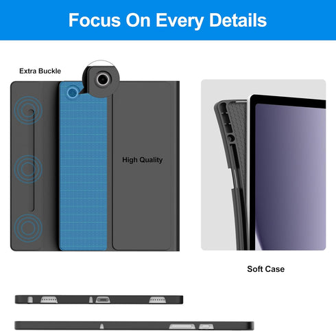 Galaxy Tab A9 Plus Case with Keyboard 11 inch, Magnetic Detachable Wireless Bluetooth Keyboard, Smart Cover with S Pen