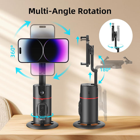 Auto Face Tracking Phone Holder, Magnetic Tripod with 360 Rotation & Remote, Smart Shooting Camera Mount for Live Video
