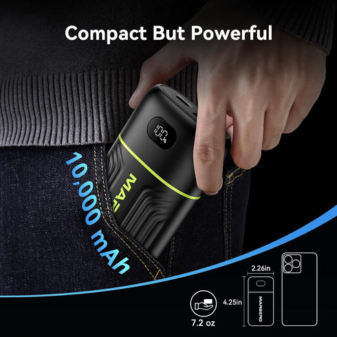MARBERO 10000mAh Pack 16 15 14 13 12 S22 S21 Portable Charger Mini Power Bank USB C in&out Fast Charging Battery