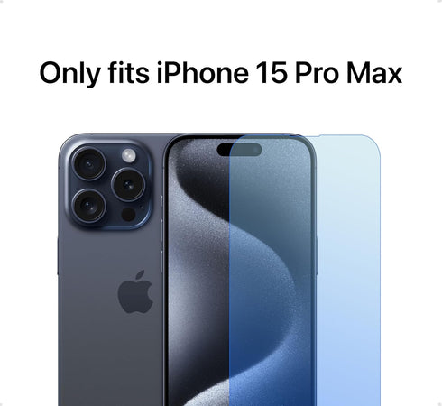 iPhone 15 Pro Max Screen Protector (3 Pack) - 9H Tempered Glass, Shatterproof, Scratch Resistant, Case Friendly, No