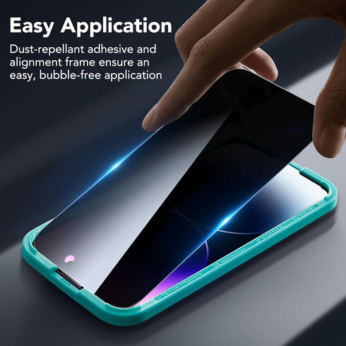 ESR 3 Pack Privacy Screen Protector for iPhone 14 Pro, Anti-spy Tempered Glass, Micro-curved Edges, Case Friendly