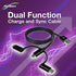 BoxWave D19 MP3 3-in-1 Cable Compatible with RUIZU Bluetooth Player - AllCharge Cable - Jet Black