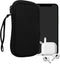 Neoprene Phone Pouch Size M - kwmobile 5.5" Universal Cell Sleeve Mobile Bag with Zipper, Wrist Strap - Black
