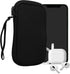 Neoprene Phone Pouch Size M - kwmobile 5.5" Universal Cell Sleeve Mobile Bag with Zipper, Wrist Strap - Black