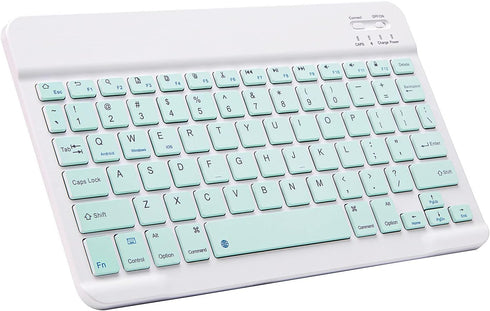 Ultra-Slim Portable Mini Bluetooth Keyboard, Rechargeable Wireless Keyboard for Apple iPad, iPhone, Samsung Tablet,