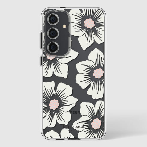 kate spade new york Samsung Galaxy S24 Plus Case - Hollyhock Cream, Compatible with Wireless Charging