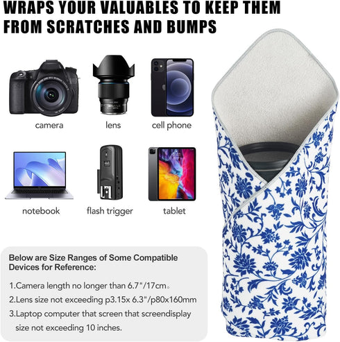 11.8 in Camera Wrap with Pouch,Lens Protective Wrap,Anti-scratch Anti-dust, Flexible Wrapper Camera Travel Accessories