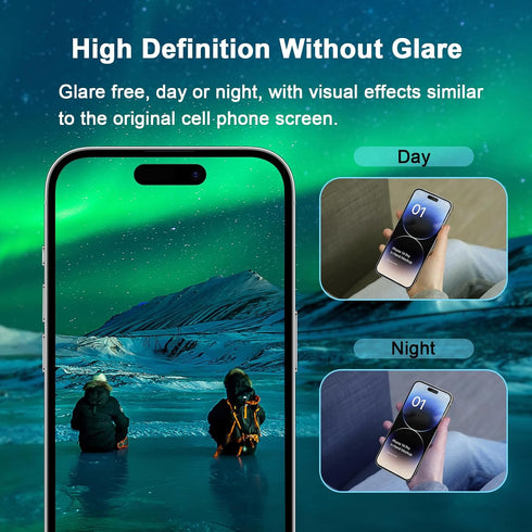 iPhone 14 Pro Max Screen Protector & Camera Lens Protector, HD Blue Light Blocking, Bubble & Glare Free, Easy Install