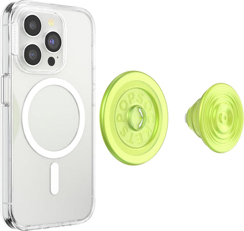 PopSockets Phone Grip Compatible with MagSafe, Wireless Charging Compatible Phone Holder - Ripple Iridescent Absinthe