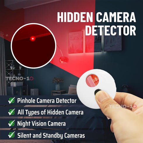 Hidden Camera Detectors SpyFinderX Spy Camera Detector for Hotel, Travel, Office, meeting rooms, Spy Camera Finder Locates Hidden Camera With Infrared Light, Portable Pocket Sized (White)