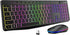 Wireless Keyboard and Mouse Combo with Backlit, 2.4G Full Size Ergonomic Keyboard with Light Up Letters, Rechargeable