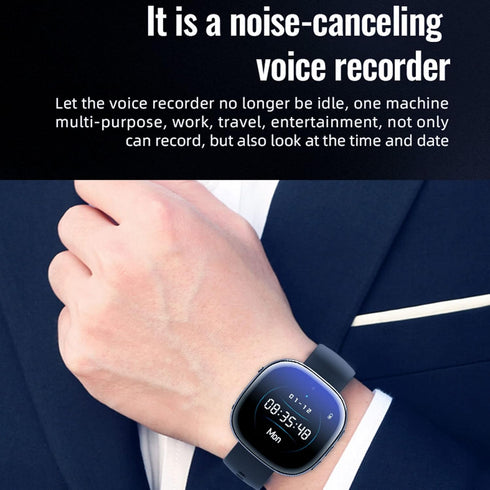 flexman Smart Watch with Digital HD 1080P Video Recorder, Noise Reduction AI Voice Activated Recorder, Built-in 300mAh