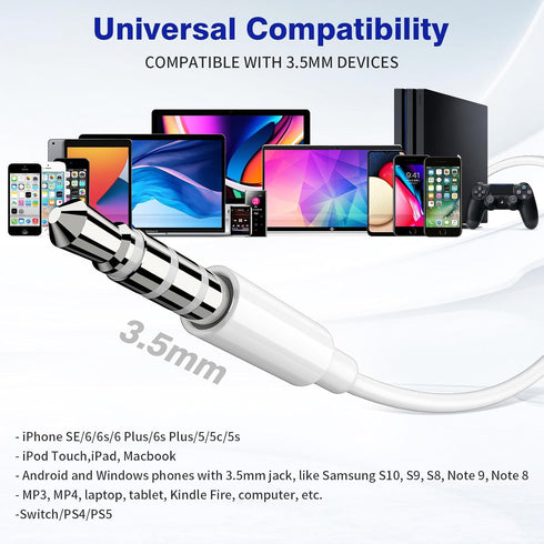 Wired Headphones 3.5mm Jack Aux Earbuds, Corded Earphones with Microphone Volume Control Noise Isolation for iPhone 6