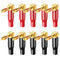 10pcs Right Angle Banana Plugs - 4mm/0.16" 90 Degree Speaker Connector in Red and Black for Audio Connections