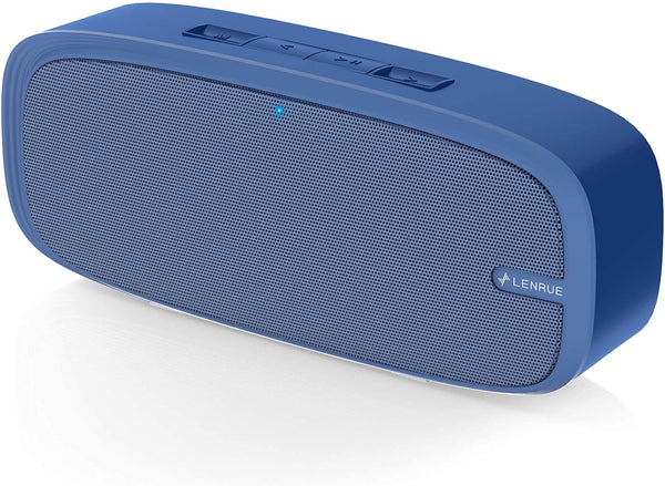 LENRUE Bluetooth Speaker - Wireless Portable with Loud Stereo Sound, Rich Bass, 12-Hour Playtime (Blue)