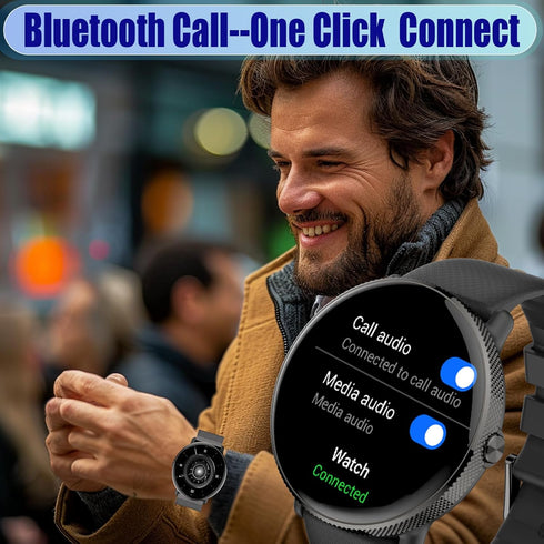 Goodatech 1.43" SmartWatch for Men and Women with Phone Call, IP68 Waterproof, Fitness Tracker