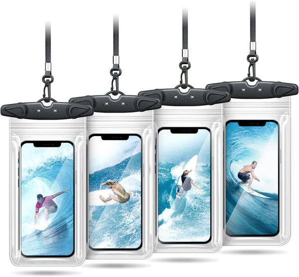 Universal Waterproof Phone Pouch, 4 Pack IPX8 Lanyard Case Compatible with iPhone 15 14 13 12 11 Pro Max