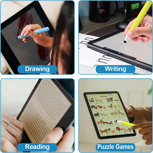 2pcs Kid-Friendly Stylus Pens for Touch Screens, Capacitive Pen with Spring Cord, Children's Crayon Stylus