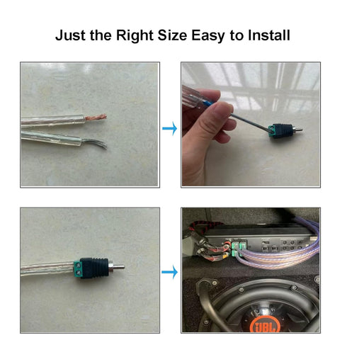 RCA to Speaker Wire Adapter, 10Pcs RCA to AV Screw Terminal Connector, Solderless Converter for Audio/Video