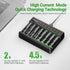 HiQuick 8 Charger,1.2V 1100mAh 16 Pack Rechargeable AAA Batteries with Bay Battery Low Self-Discharge Ni-MH AAA