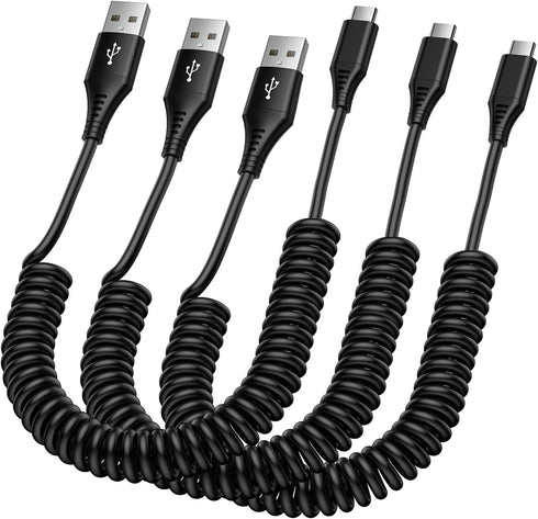USB A to USB C Cable Fast Charging 6FT/3Pack for iPhone 15/15 Pro/15 Pro Max/15 Plus, Retractable Car Charger Cord