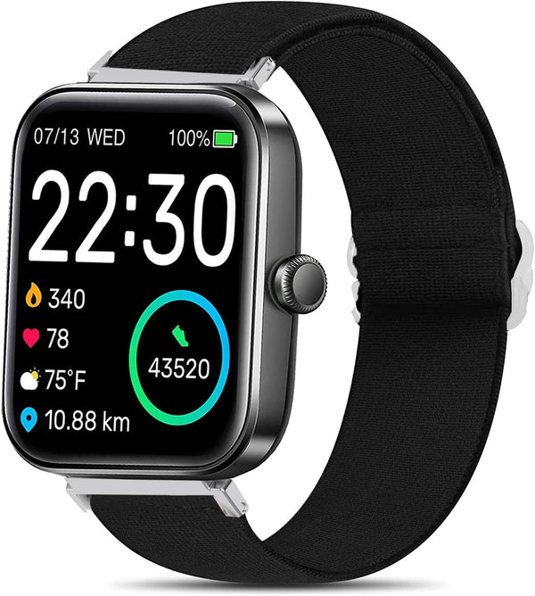 Stretch Elastics Nylon Adjustable Replacement Strap for SKG V7 Smart Watch/TOZO S2 44mm Watch/Boean ID207 Watch