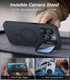 iPhone 14 Pro Case, Black Military Grade Shockproof, 6.1" with Metal Camera Stand & 9H Lens Protector, MagSafe