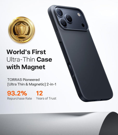TORRAS 17 17 6.9 inch Magnetic Slim-Fit for iPhone PRO MAX Case, Ultra-Thin ProMax Phone Case Compatible with MagSafe