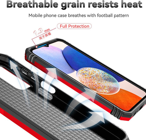for Samsung A15 5G Case with Screen Protectors and Camera Cover, Military Grade Drop Tested - Red