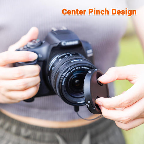 JJC 46mm Front Lens Cap Cover + Elastic Anti-Loss Cap Keeper Leash for Nikon Z DX 16-50mm f3.5-6.3 VR, Olympus M.Zuiko