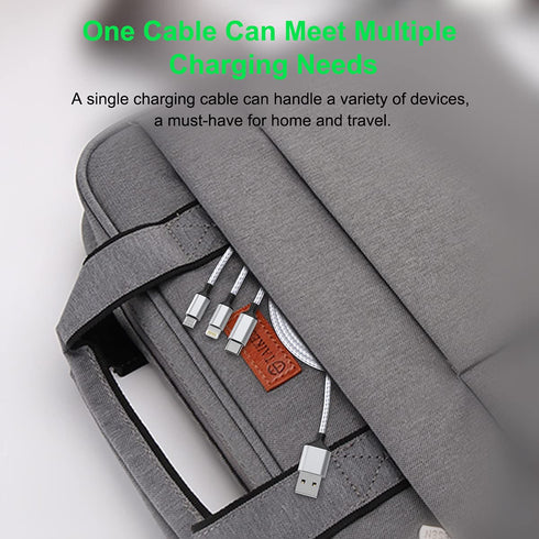 Shop the Multi 3 in 1 USB Long Charging Cable, 1.8M/5.9Ft, Nylon Braided for iPhone, Android, Samsung, LG, and more!