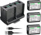 Kastar 3-Pack Battery and Quadruple Charger for Pixii A1571, A2572, Hasselblad Lunar Mirrorless Digital Camera