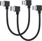2 Pack Left & Right Angle USB 3.0 A Cable, 90 Degree Type A Male Data and Charging Extension Cable (0.3M/1ft-Black)
